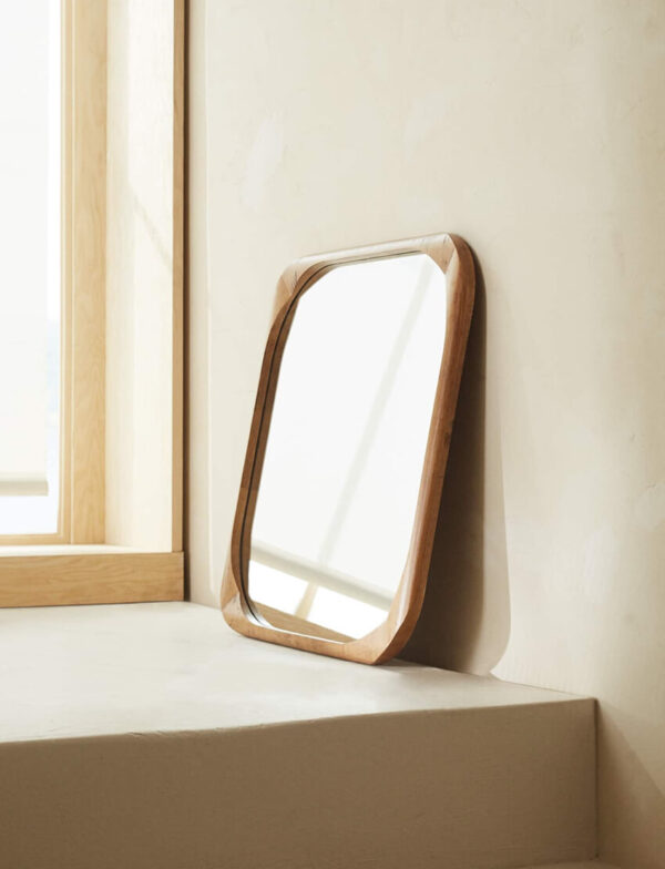 Square Wood Mirror