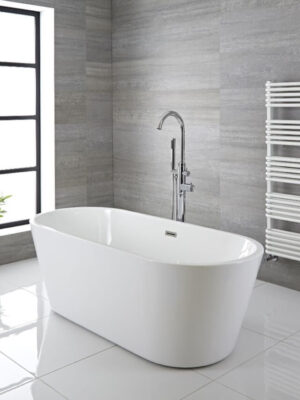 White Modern Square Bath